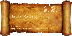 Halák Roland névjegykártya